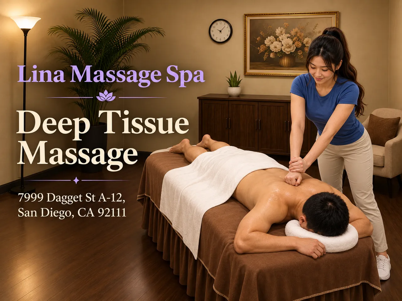 Deep Tissue Massage in San Diego, CA at Lina Massage Spa