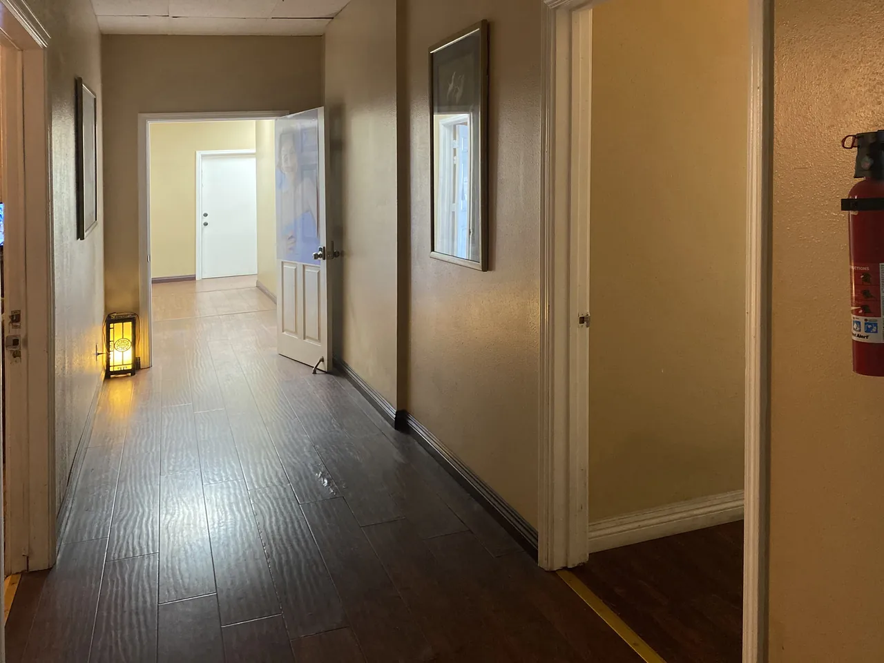 Hallway inside Lina Massage Spa on Dagget St in San Diego, CA